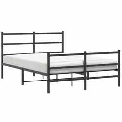 Giroletto con Testiera e Pediera Metallo Nero 140x190 cmcod mxl 134510 - Vista aggiuntiva 2