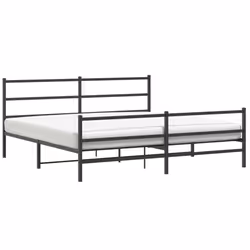 Giroletto con Testiera e Pediera Metallo Nero 183x213 cmcod mxl 134511 - Vista aggiuntiva 2