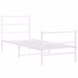 Giroletto con Testiera e Pediera Metallo Bianco 75x190 cmcod mxl 86523 - Vista aggiuntiva 3