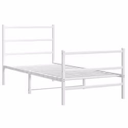Giroletto con Testiera e Pediera Metallo Bianco 90x190 cmcod mxl 134523 - Vista aggiuntiva 3