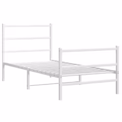 vidaXL Giroletto con Testiera e Pediera Metallo Bianco 90x200 cm - Vista aggiuntiva 3