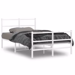 Giroletto con Testiera e Pediera Metallo Bianco 120x190 cmcod mxl 86528 - Vista aggiuntiva 2