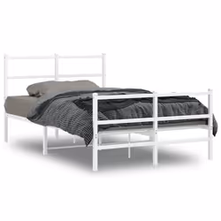 Giroletto con Testiera e Pediera Metallo Bianco 120x200 cmcod mxl 134521 - Vista aggiuntiva 2