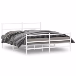 Giroletto con Testiera e Pediera Metallo Bianco 150x200 cmcod mxl 86522 - Vista aggiuntiva 2