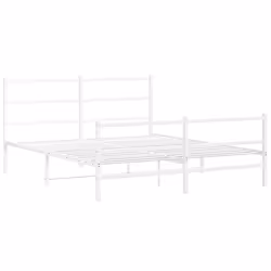 Giroletto con Testiera e Pediera Metallo Bianco 150x200 cmcod mxl 86522 - Vista aggiuntiva 3