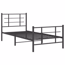 Giroletto con Testiera e Pediera Metallo Nero 90x200 cmcod mxl 110677 - Vista aggiuntiva 3