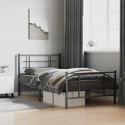Giroletto con Testiera e Pediera Metallo Nero 107x203 cmcod mxl 134693