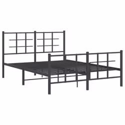Giroletto con Testiera e Pediera Metallo Nero 140x190 cmcod mxl 110678 - Vista aggiuntiva 3