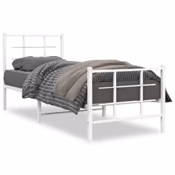 Giroletto con Testiera e Pediera Metallo Bianco 80x200 cmcod mxl 134701 - Vista aggiuntiva 2