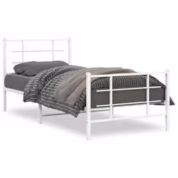 Giroletto con Testiera e Pediera Metallo Bianco 90x190 cmcod mxl 110687 - Vista aggiuntiva 2
