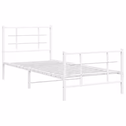 Giroletto con Testiera e Pediera Metallo Bianco 90x190 cmcod mxl 110687 - Vista aggiuntiva 3