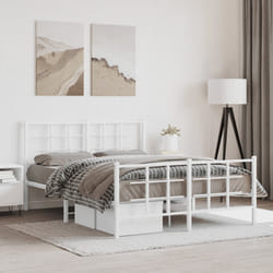Giroletto con Testiera e Pediera Metallo Bianco 140x190 cmcod mxl 86703