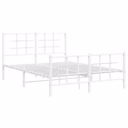 Giroletto con Testiera e Pediera Metallo Bianco 140x200 cmcod mxl 110689 - Vista aggiuntiva 3