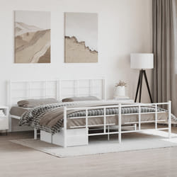 Giroletto con Testiera e Pediera Metallo Bianco 193x203 cmcod mxl 110690