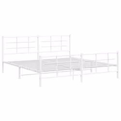 Giroletto con Testiera e Pediera Metallo Bianco 193x203 cmcod mxl 110690 - Vista aggiuntiva 3