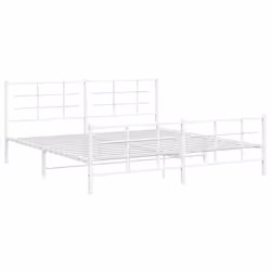 Giroletto con Testiera e Pediera Metallo Bianco 200x200 cmcod mxl 86704 - Vista aggiuntiva 3