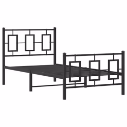 Giroletto con Testiera e Pediera Metallo Nero 90x200 cmcod mxl 87873 - Vista aggiuntiva 3