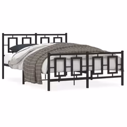 Giroletto con Testiera e Pediera Metallo Nero 135x190 cmcod mxl 112291 - Vista aggiuntiva 2