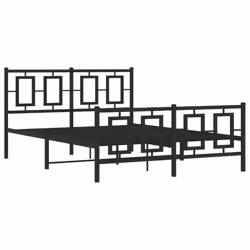 Giroletto con Testiera e Pediera Metallo Nero 135x190 cmcod mxl 112291 - Vista aggiuntiva 3