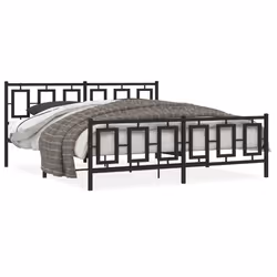 Giroletto con Testiera e Pediera Metallo Nero 183x213 cm cod mxl 111885 - Vista aggiuntiva 2