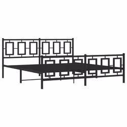 Giroletto con Testiera e Pediera Metallo Nero 183x213 cm cod mxl 111885 - Vista aggiuntiva 3