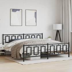 Giroletto con Testiera e Pediera Metallo Nero 193x203 cm cod mxl 91099