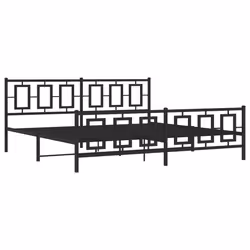 Giroletto con Testiera e Pediera Metallo Nero 193x203 cm cod mxl 91099 - Vista aggiuntiva 3