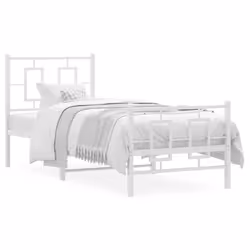 Giroletto con Testiera e Pediera Metallo Bianco 80x200 cmcod mxl 87877 - Vista aggiuntiva 2