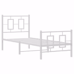 Giroletto con Testiera e Pediera Metallo Bianco 80x200 cmcod mxl 87877 - Vista aggiuntiva 3