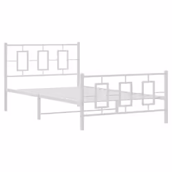 vidaXL Giroletto con Testiera e Pediera Metallo Bianco 107x203 cm - Vista aggiuntiva 3