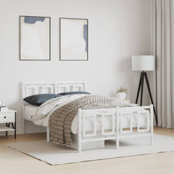 Giroletto con Testiera e Pediera Metallo Bianco 120x190 cm Vidaxl 44293