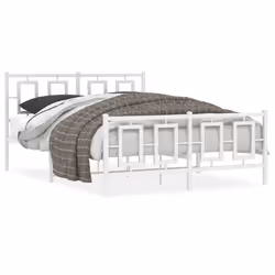Giroletto con Testiera e Pediera Metallo Bianco 140x190 cmcod mxl 87869 - Vista aggiuntiva 2
