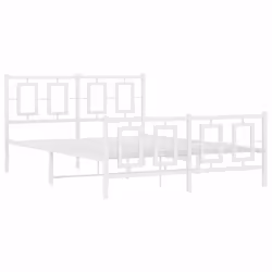 Giroletto con Testiera e Pediera Metallo Bianco 140x190 cmcod mxl 87869 - Vista aggiuntiva 3