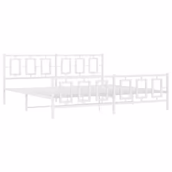 Giroletto con Testiera e Pediera Metallo Bianco 193x203 cmcod mxl 111871 - Vista aggiuntiva 3