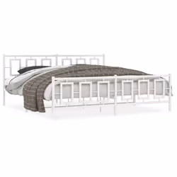 Giroletto con Testiera e Pediera Metallo Bianco 200x200 cmcod mxl 91100 - Vista aggiuntiva 2