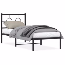Giroletto con Testiera in Metallo Nero 80x200 cmcod mxl 88280 - Vista aggiuntiva 2
