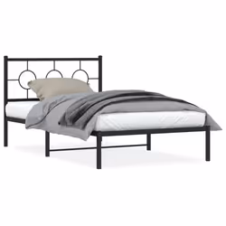 Giroletto con Testiera in Metallo Nero 107x203 cmcod mxl 88282 - Vista aggiuntiva 2