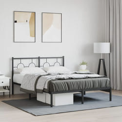 Vidaxl - Giroletto con Testiera in Metallo Nero 140x190 cm 36594