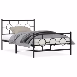 Giroletto con Testiera e Pediera Metallo Nero 107x203 cmcod mxl 112282 - Vista aggiuntiva 2