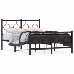 Giroletto con Testiera e Pediera Metallo Nero 120x190 cmcod mxl 88409 - Vista aggiuntiva 2