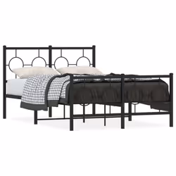 Giroletto con Testiera e Pediera Metallo Nero 120x200 cmcod mxl 112430 - Vista aggiuntiva 2