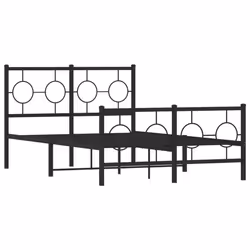 Giroletto con Testiera e Pediera Metallo Nero 120x200 cmcod mxl 112430 - Vista aggiuntiva 3