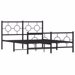 Giroletto con Testiera e Pediera Metallo Nero 135x190 cmcod mxl 88410 - Vista aggiuntiva 3
