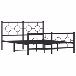 vidaXL Giroletto con Testiera e Pediera Metallo Nero 140x200 cm - Vista aggiuntiva 3
