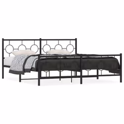 Giroletto con Testiera e Pediera Metallo Nero 183x213 cm cod mxl 112431 - Vista aggiuntiva 2