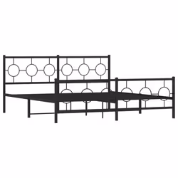 Giroletto con Testiera e Pediera Metallo Nero 183x213 cm cod mxl 112431 - Vista aggiuntiva 3