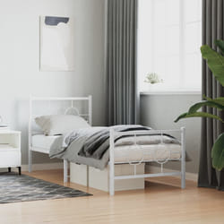 vidaXL Giroletto con Testiera e Pediera Metallo Bianco 80x200 cm