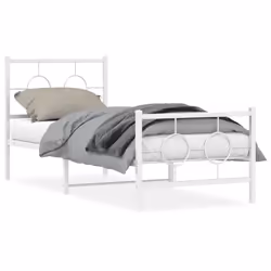vidaXL Giroletto con Testiera e Pediera Metallo Bianco 80x200 cm - Vista aggiuntiva 2