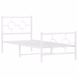 vidaXL Giroletto con Testiera e Pediera Metallo Bianco 80x200 cm - Vista aggiuntiva 3