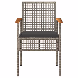 VidaXL 366248 sedia da esterno Terrazzo Seduta imbottita Legno di acacia, Rattan sintetico, Acciaio Grigio - Vista aggiuntiva 4